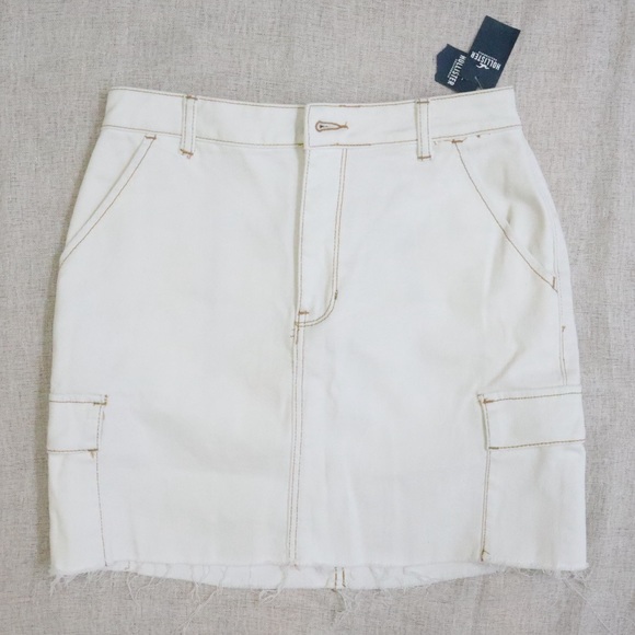 Hollister Ultra High Rise Contrast Stitch Denim Skirt NWT - Picture 2 of 10